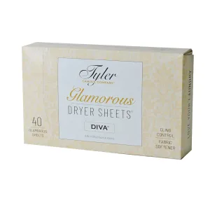 Tyler Diva Dryer Sheets 40 Count | Fabric Softener & Cling Control